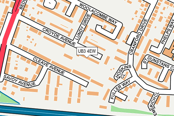 UB3 4EW map - OS OpenMap – Local (Ordnance Survey)