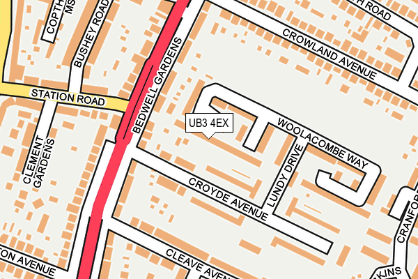 UB3 4EX map - OS OpenMap – Local (Ordnance Survey)