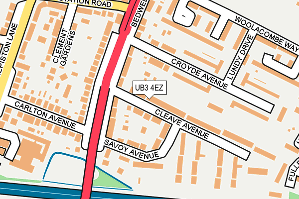 UB3 4EZ map - OS OpenMap – Local (Ordnance Survey)