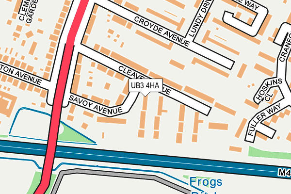 UB3 4HA map - OS OpenMap – Local (Ordnance Survey)