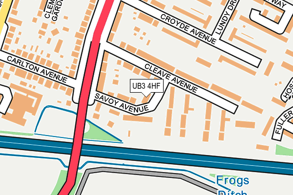 UB3 4HF map - OS OpenMap – Local (Ordnance Survey)