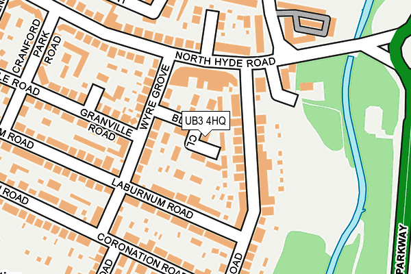 UB3 4HQ map - OS OpenMap – Local (Ordnance Survey)