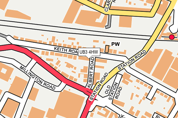 UB3 4HW map - OS OpenMap – Local (Ordnance Survey)
