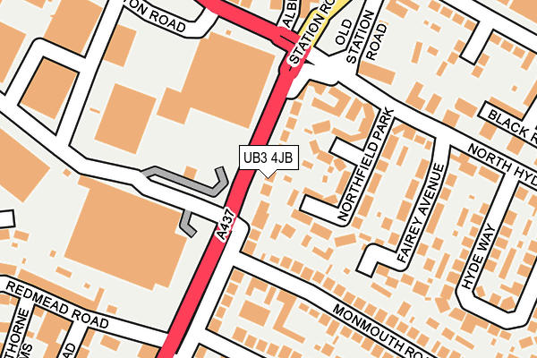 UB3 4JB map - OS OpenMap – Local (Ordnance Survey)