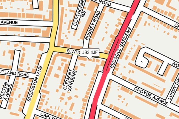 UB3 4JF map - OS OpenMap – Local (Ordnance Survey)