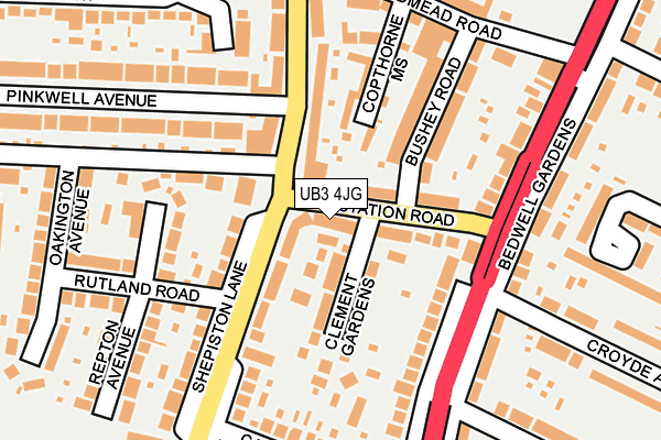 UB3 4JG map - OS OpenMap – Local (Ordnance Survey)