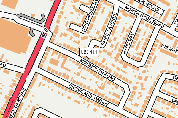 UB3 4JH map - OS OpenMap – Local (Ordnance Survey)