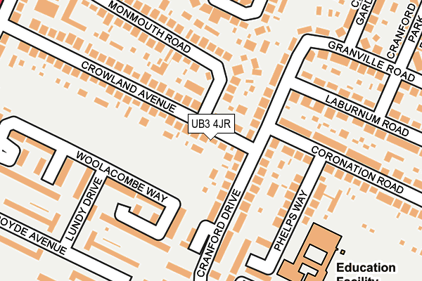 UB3 4JR map - OS OpenMap – Local (Ordnance Survey)