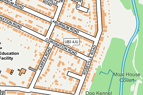 UB3 4JU map - OS OpenMap – Local (Ordnance Survey)