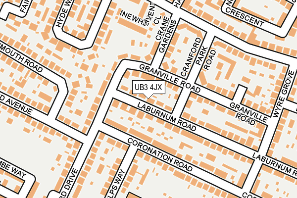UB3 4JX map - OS OpenMap – Local (Ordnance Survey)
