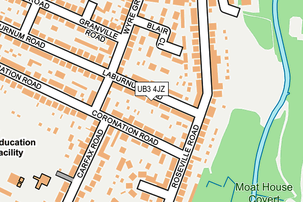 UB3 4JZ map - OS OpenMap – Local (Ordnance Survey)