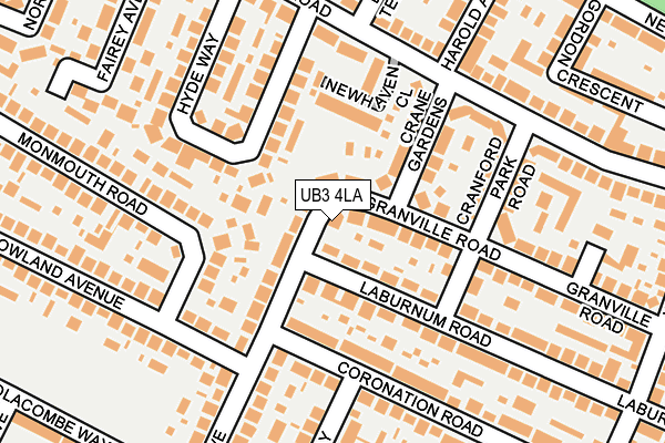 UB3 4LA map - OS OpenMap – Local (Ordnance Survey)