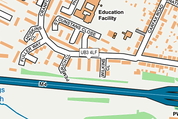 UB3 4LF map - OS OpenMap – Local (Ordnance Survey)