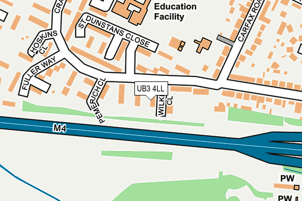 UB3 4LL map - OS OpenMap – Local (Ordnance Survey)