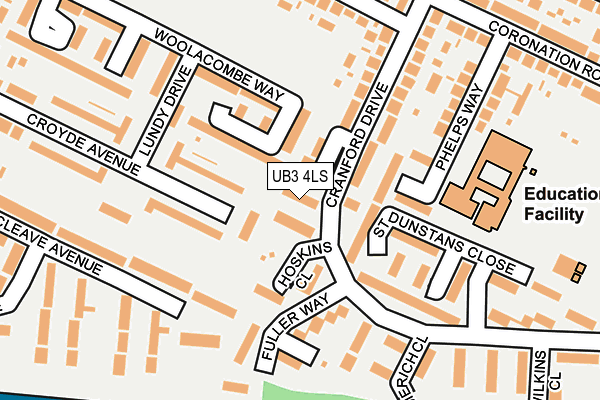 UB3 4LS map - OS OpenMap – Local (Ordnance Survey)