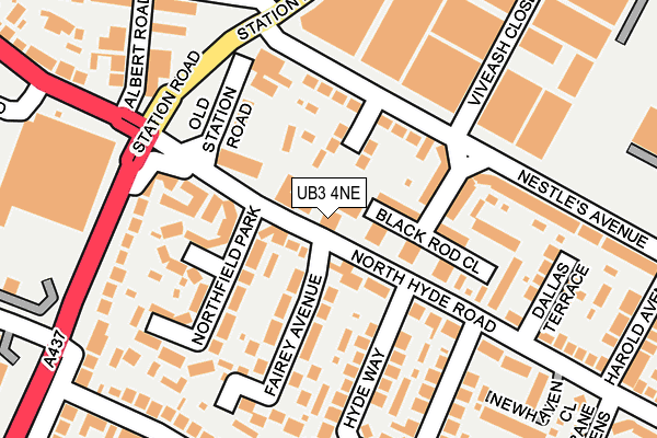UB3 4NE map - OS OpenMap – Local (Ordnance Survey)