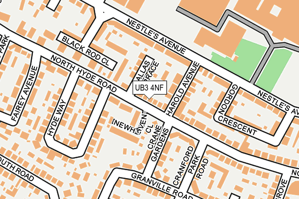 UB3 4NF map - OS OpenMap – Local (Ordnance Survey)