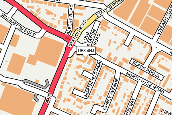 UB3 4NJ map - OS OpenMap – Local (Ordnance Survey)