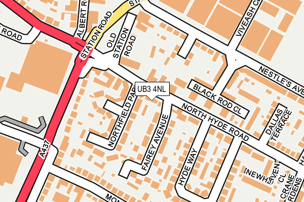 UB3 4NL map - OS OpenMap – Local (Ordnance Survey)