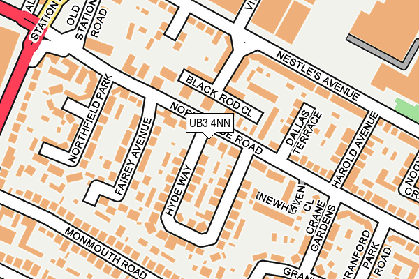 UB3 4NN map - OS OpenMap – Local (Ordnance Survey)
