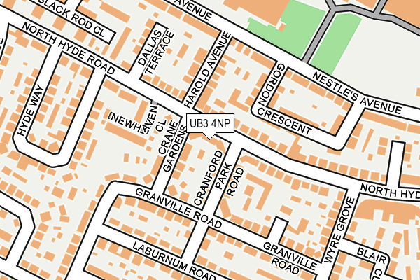 UB3 4NP map - OS OpenMap – Local (Ordnance Survey)