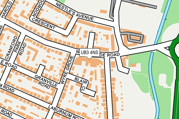 UB3 4NS map - OS OpenMap – Local (Ordnance Survey)