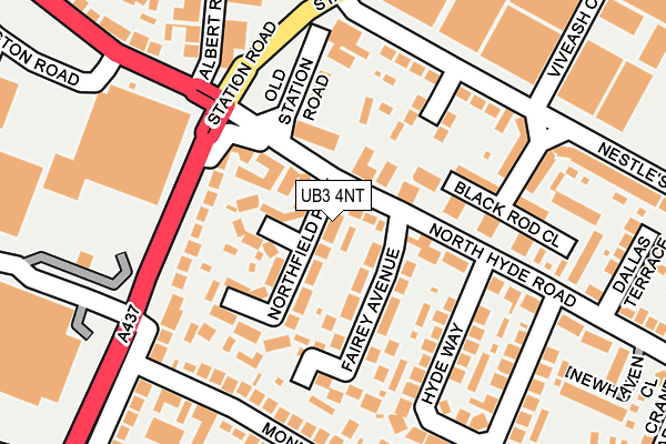 UB3 4NT map - OS OpenMap – Local (Ordnance Survey)