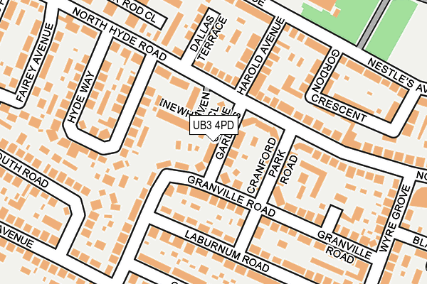 UB3 4PD map - OS OpenMap – Local (Ordnance Survey)