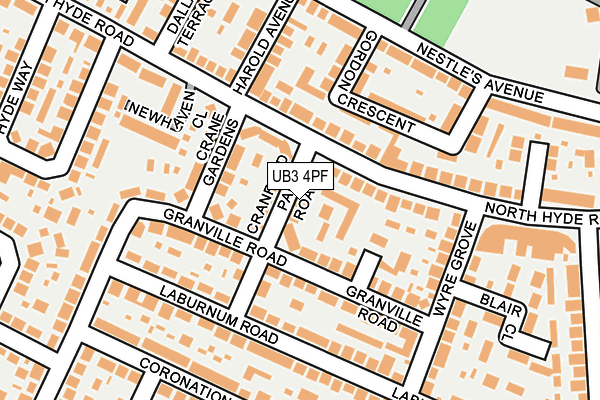 UB3 4PF map - OS OpenMap – Local (Ordnance Survey)