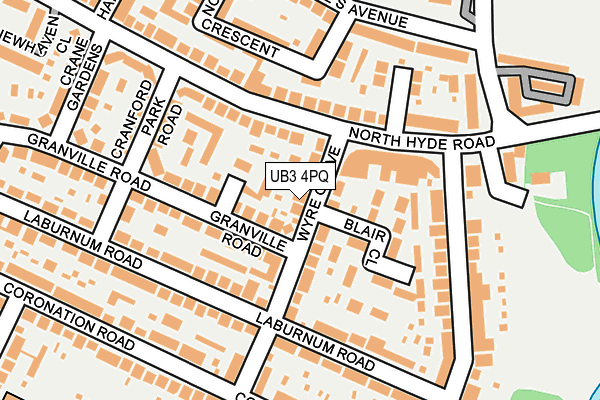 UB3 4PQ map - OS OpenMap – Local (Ordnance Survey)