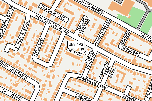 UB3 4PS map - OS OpenMap – Local (Ordnance Survey)