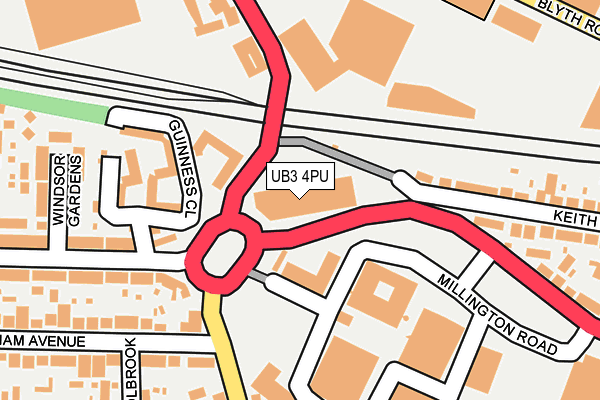 UB3 4PU map - OS OpenMap – Local (Ordnance Survey)