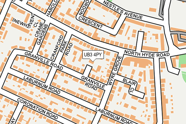 UB3 4PY map - OS OpenMap – Local (Ordnance Survey)