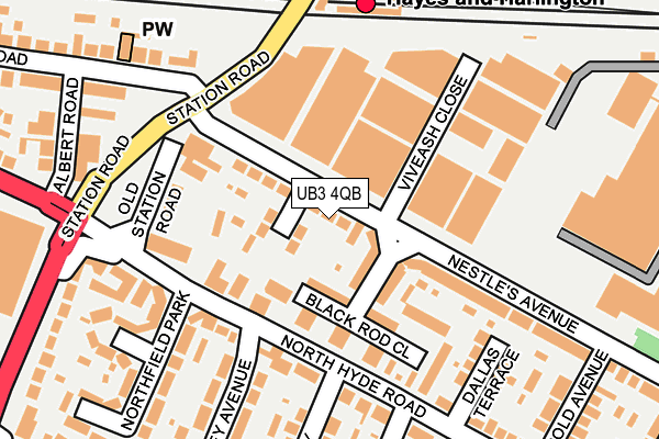 UB3 4QB map - OS OpenMap – Local (Ordnance Survey)