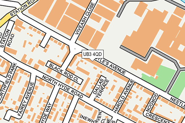 UB3 4QD map - OS OpenMap – Local (Ordnance Survey)