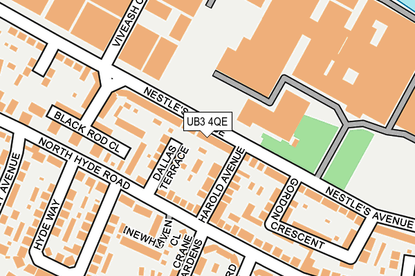 UB3 4QE map - OS OpenMap – Local (Ordnance Survey)
