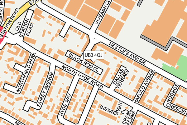 UB3 4QJ map - OS OpenMap – Local (Ordnance Survey)