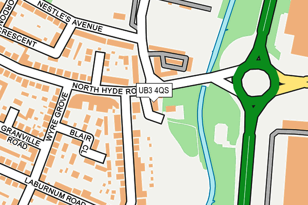 UB3 4QS map - OS OpenMap – Local (Ordnance Survey)
