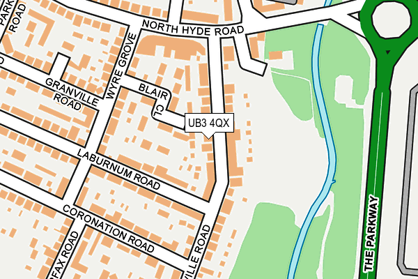 UB3 4QX map - OS OpenMap – Local (Ordnance Survey)