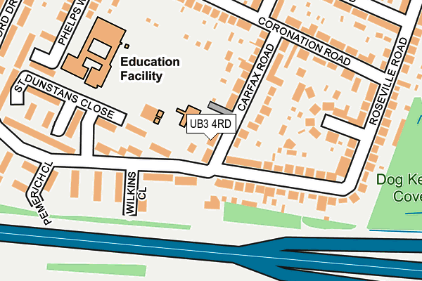 UB3 4RD map - OS OpenMap – Local (Ordnance Survey)