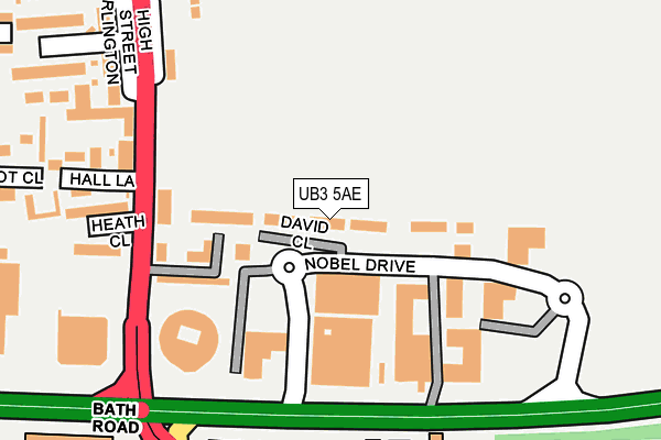 UB3 5AE map - OS OpenMap – Local (Ordnance Survey)