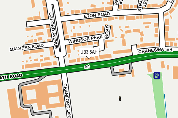 UB3 5AH map - OS OpenMap – Local (Ordnance Survey)