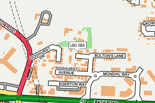 UB3 5BS map - OS OpenMap – Local (Ordnance Survey)