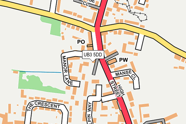 UB3 5DD map - OS OpenMap – Local (Ordnance Survey)
