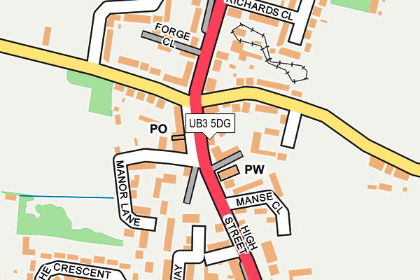 UB3 5DG map - OS OpenMap – Local (Ordnance Survey)
