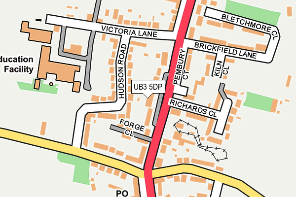 UB3 5DP map - OS OpenMap – Local (Ordnance Survey)