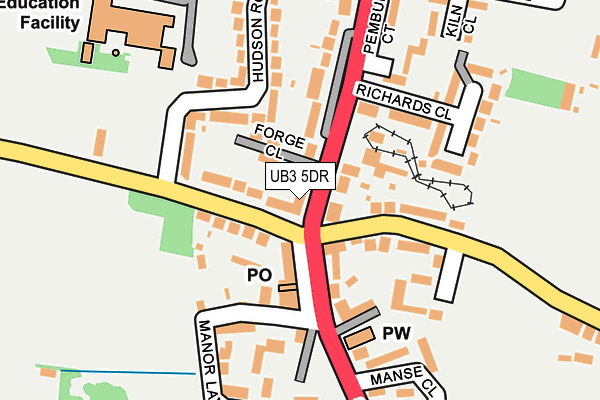UB3 5DR map - OS OpenMap – Local (Ordnance Survey)
