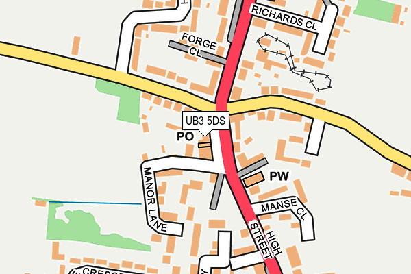 UB3 5DS map - OS OpenMap – Local (Ordnance Survey)