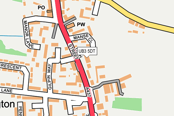 UB3 5DT map - OS OpenMap – Local (Ordnance Survey)