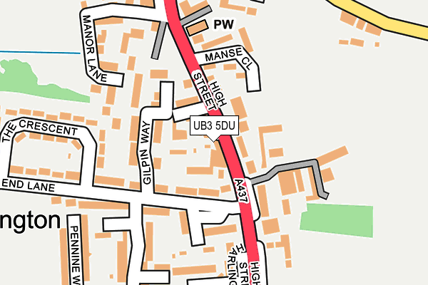 UB3 5DU map - OS OpenMap – Local (Ordnance Survey)